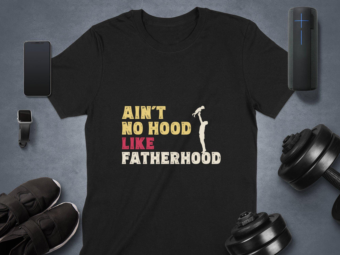 Aint No Hood Like Fatherhood T-Shirts, Gift for Dad, Fathers Day T-Shirts, Fathers Day Gift, Funny Dad Shirt, New Dad, Gift for Him
