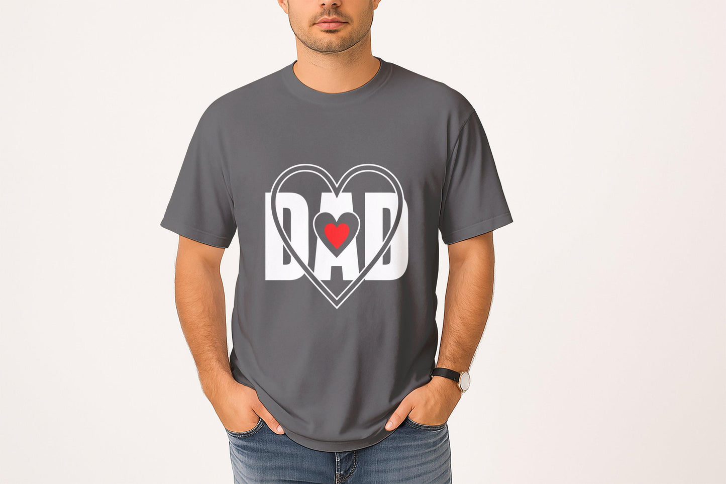 Dad Heart TShirt, Father Day Gift, Best Dad Ever, Love Dad T-Shirts, Father T Shirt, Father Day Tshirt, Dad Graphic Tee