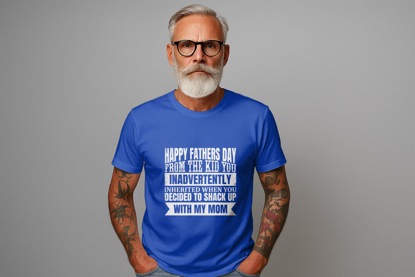 Happy Fathers Day T-Shirts, Funny Gift for Dad, Fathers Day Gift, From The Kid You Inadvertently Inherited, Best Dad Ever T-Shirts