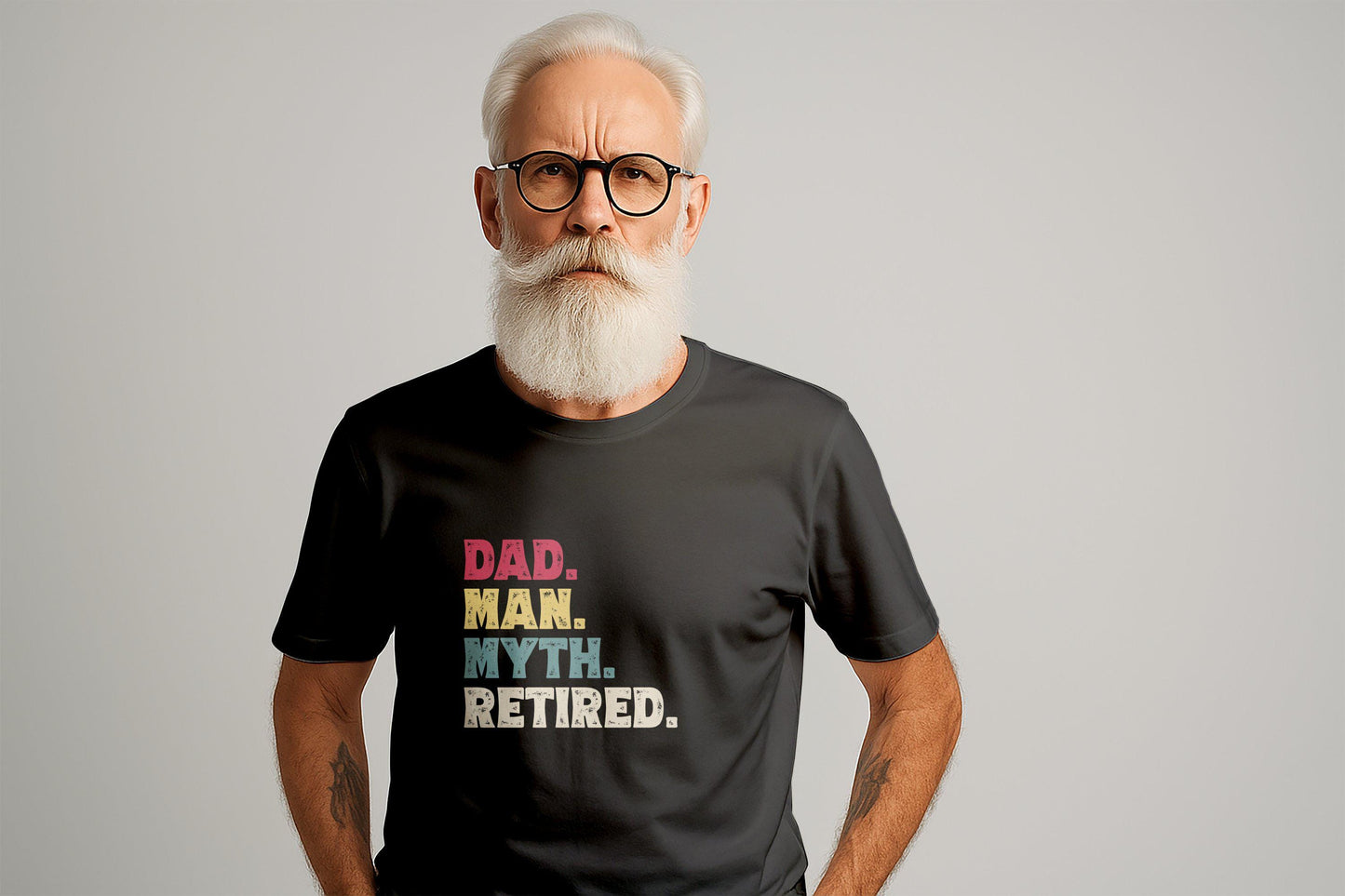 Dad Man Myth Retired T-Shirts, Retirement Gift, Retro Dad Design, Funny Dad Shirt, Gift for Dad, Fathers Day Gift, Pop Culture