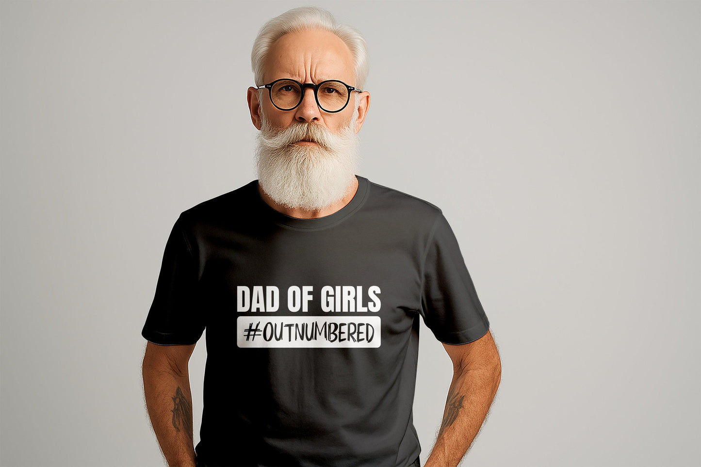 Dad of Girls T-Shirts, Outnumbered Father Tee, Girl Dad Gifts, Father Daughter Shirts, Funny Dad T-Shirts, Fathers Day Presents