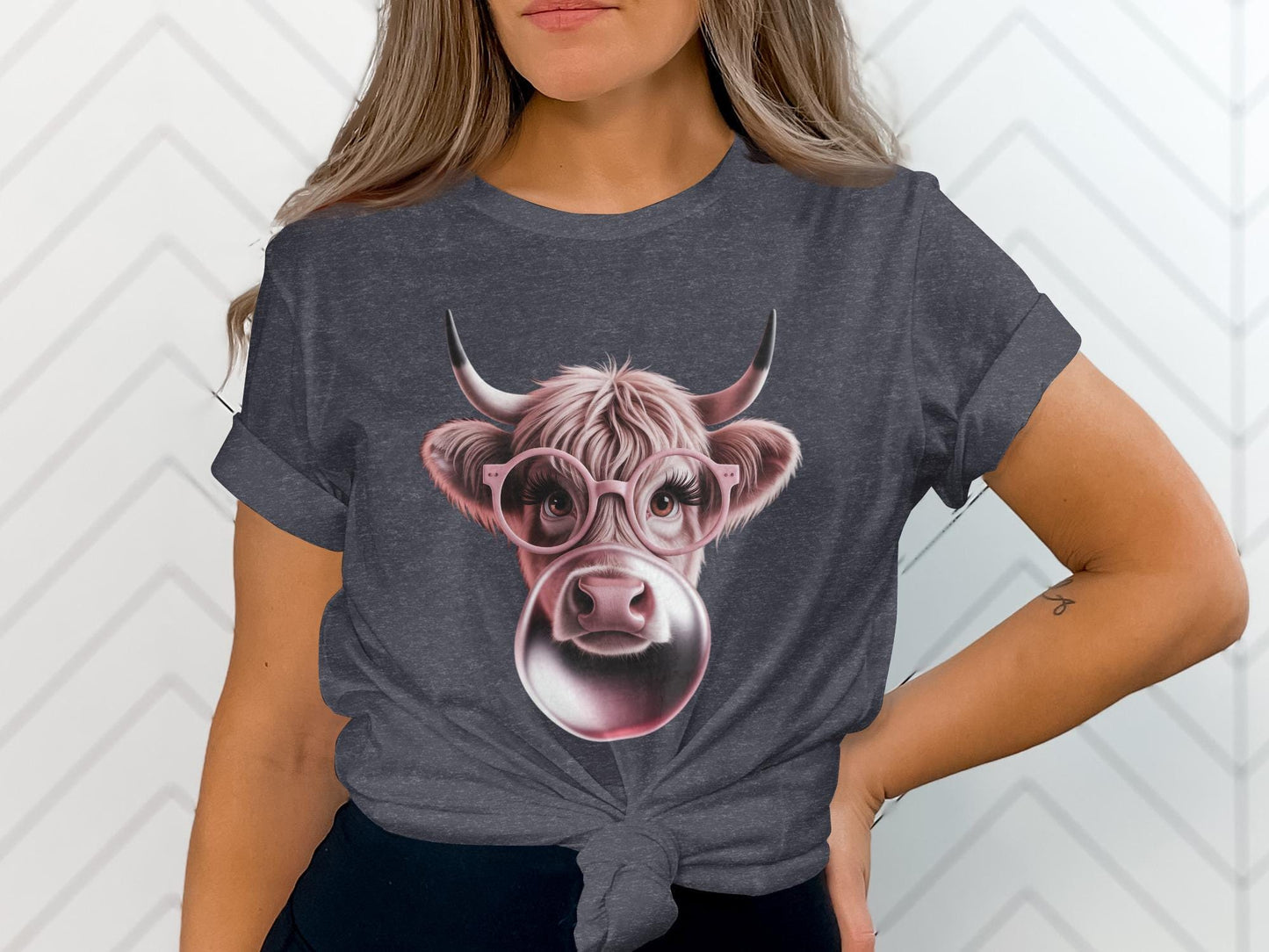 Bubble Gum Cow T-Shirt, Funny Animal Graphic Tee
