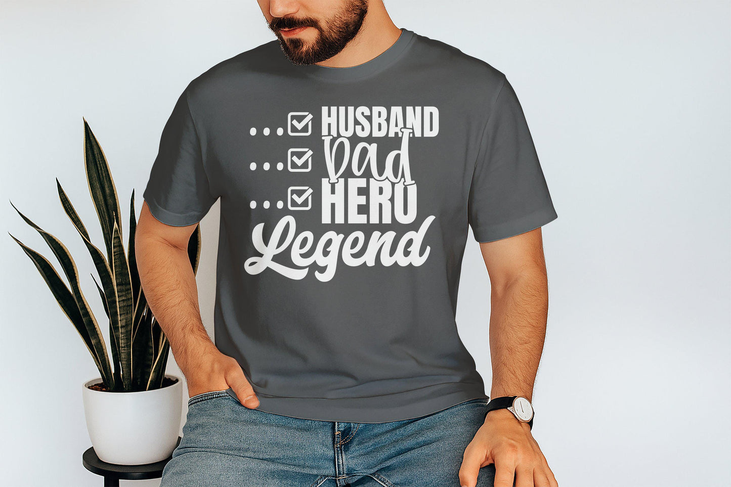 Husband Dad Hero Legend T-Shirts, Gift for Dad, Fathers Day Tee, Gift Ideas for Men, Husband T-Shirts, Dad T-Shirts, Hero T-Shirts