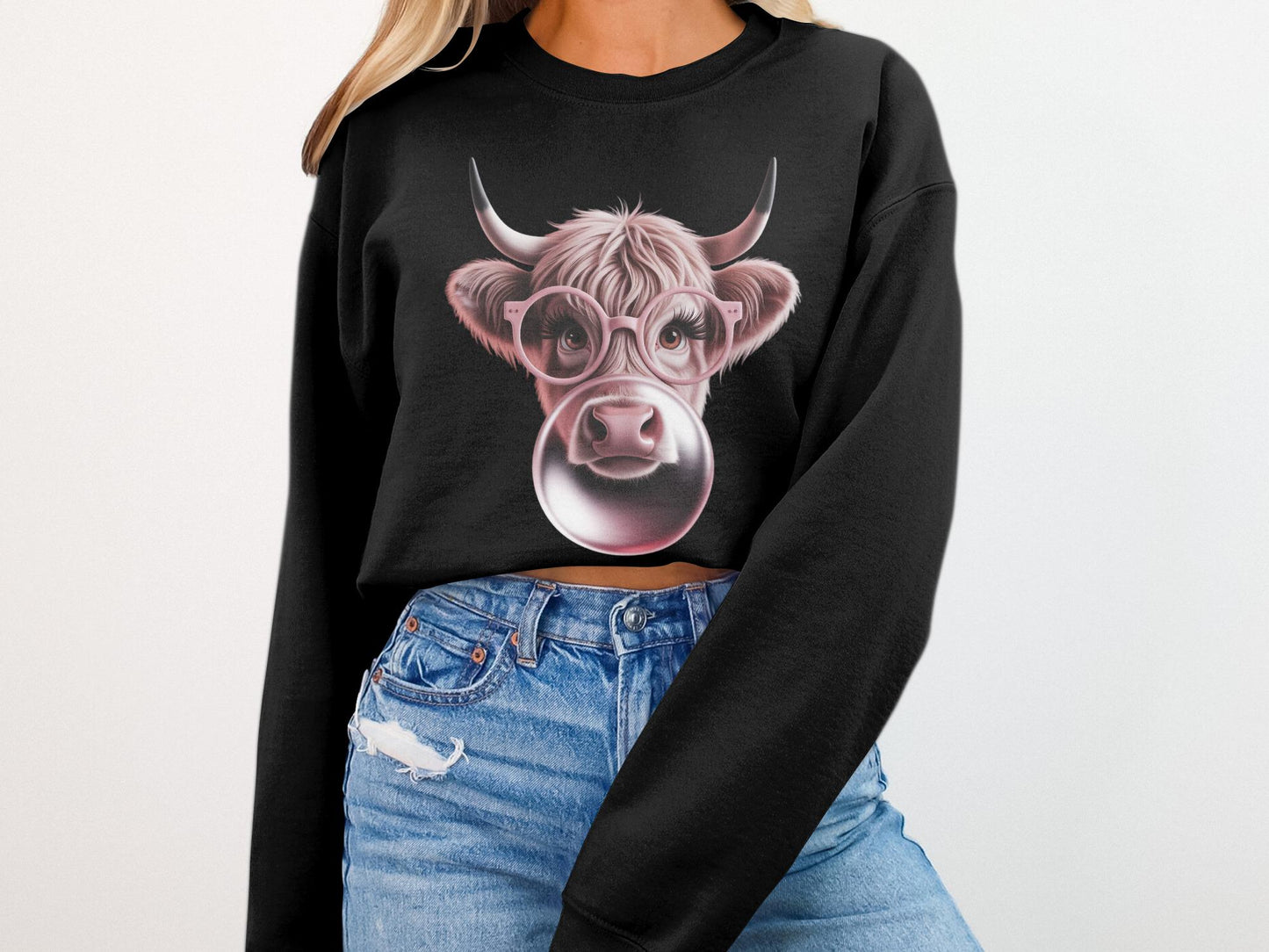 Bubble Gum Cow T-Shirt, Funny Animal Graphic Tee