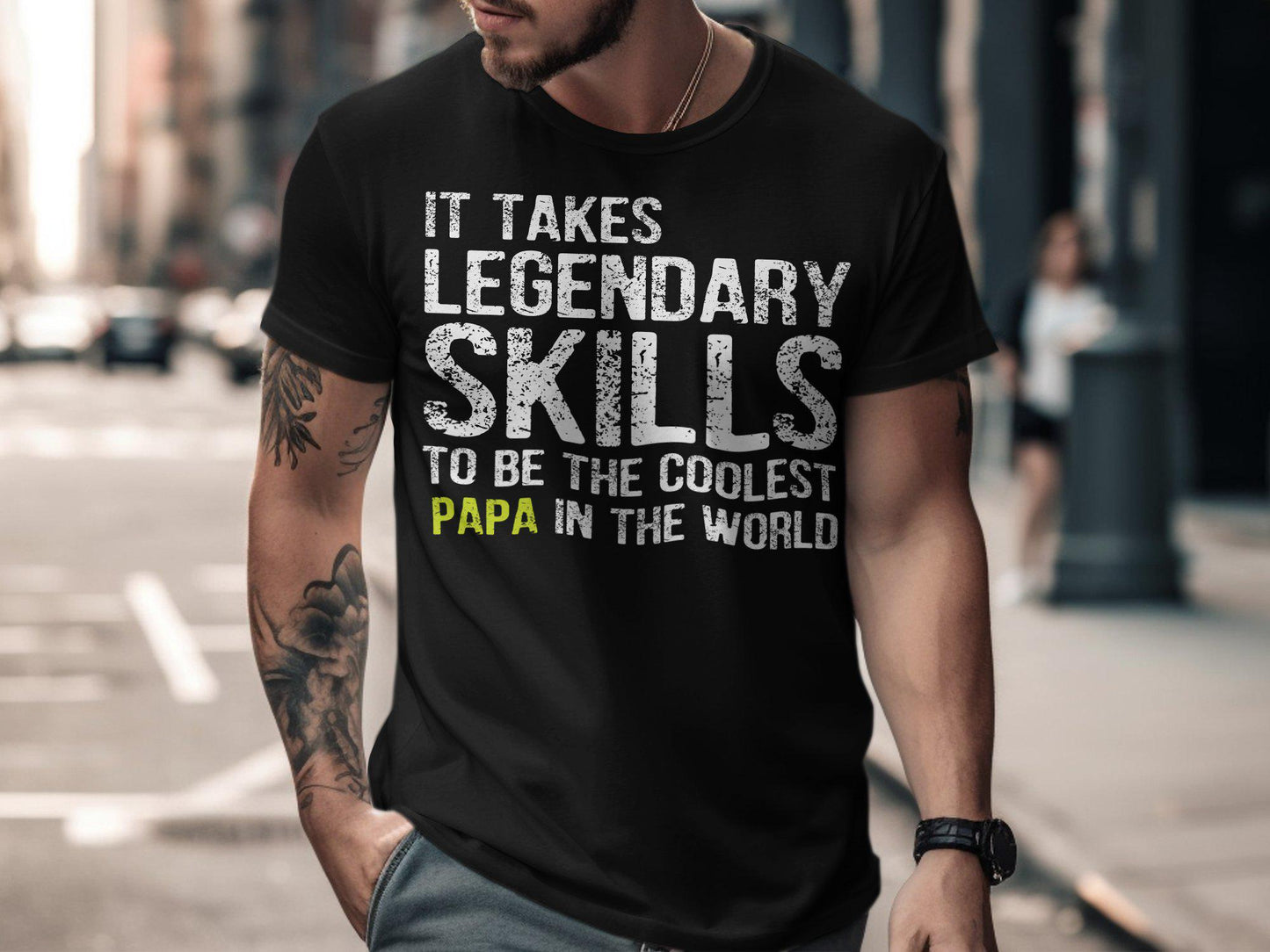 Coolest Papa T-Shirts, Legendary Skills, Gift for Dad, Fathers' Day, Funny Papa
