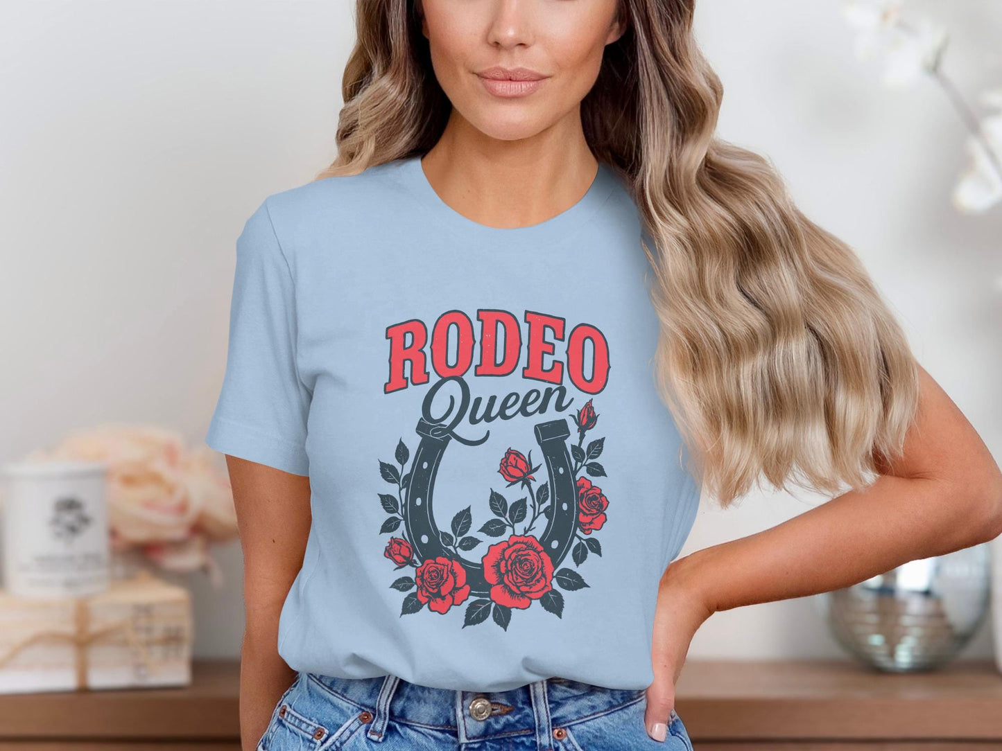 Rodeo Queen T-Shirt, Horseshoe Roses, Western Graphic Tee