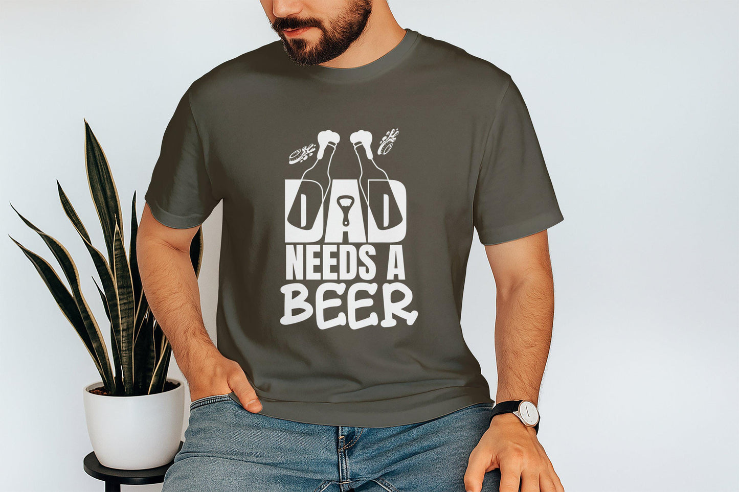 Dad Needs A Beer T-Shirts, Fathers Day Gift, Funny Dad Shirt, Beer Lover Tees, Gift For Dad, Dad Birthday Gift, Beer T-Shirts