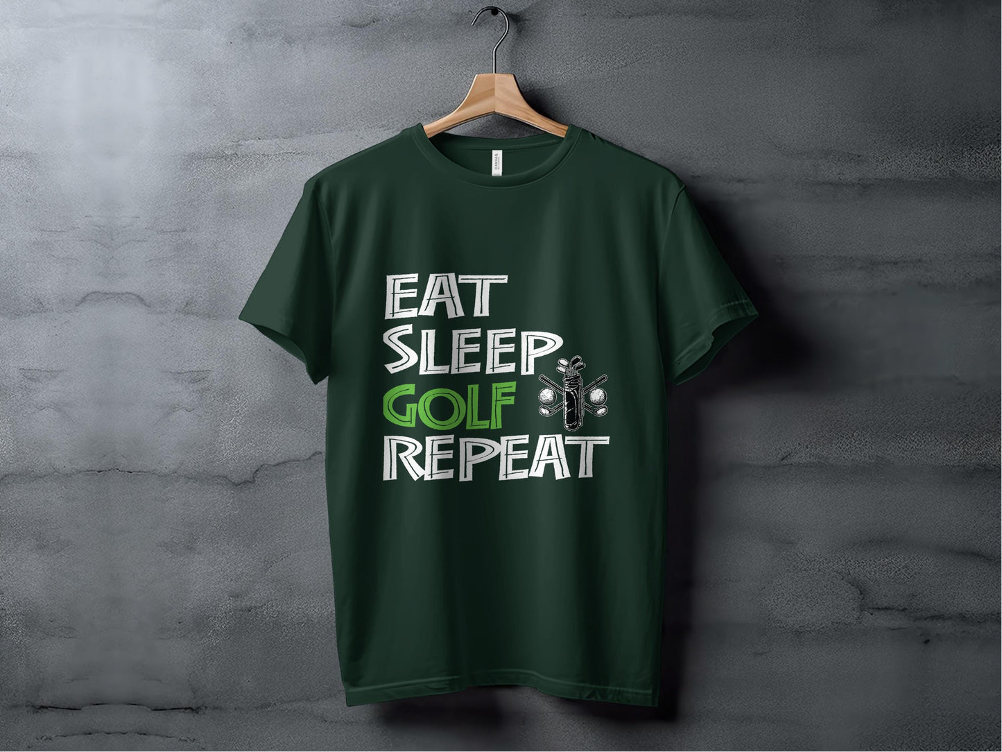 Eat Sleep Golf Repeat T-Shirt: Funny Golfer Dad Gift