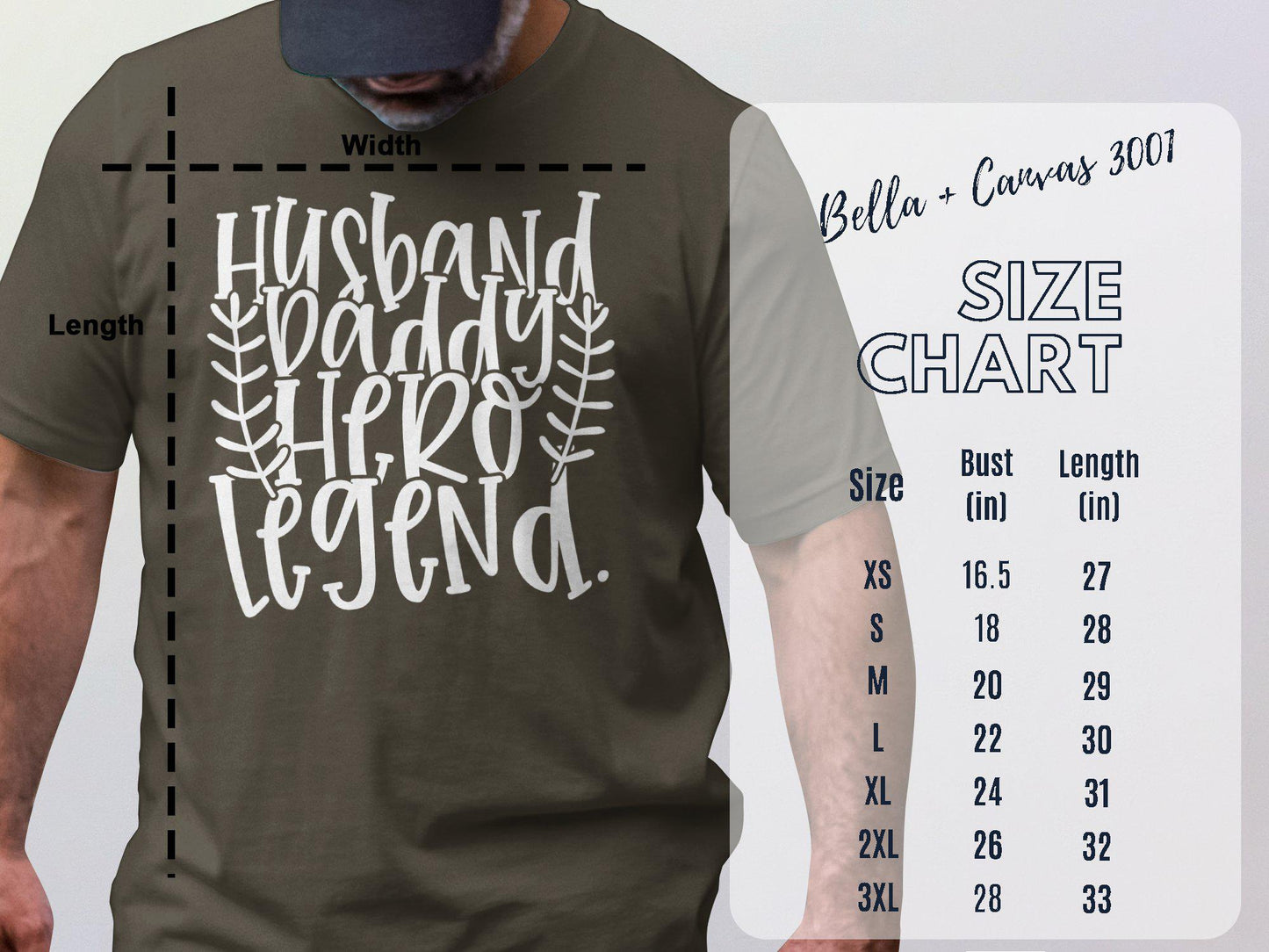 Husband Daddy Hero Legend T-Shirt, Gift for Dad, Fathers Day, Best Dad Ever T-Shirt, Super Dad Tee, Dad Gift, Mens TShirt