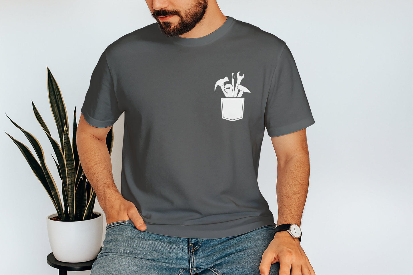 Tools in Pocket T-Shirt: Funny Handyman Dad Gift