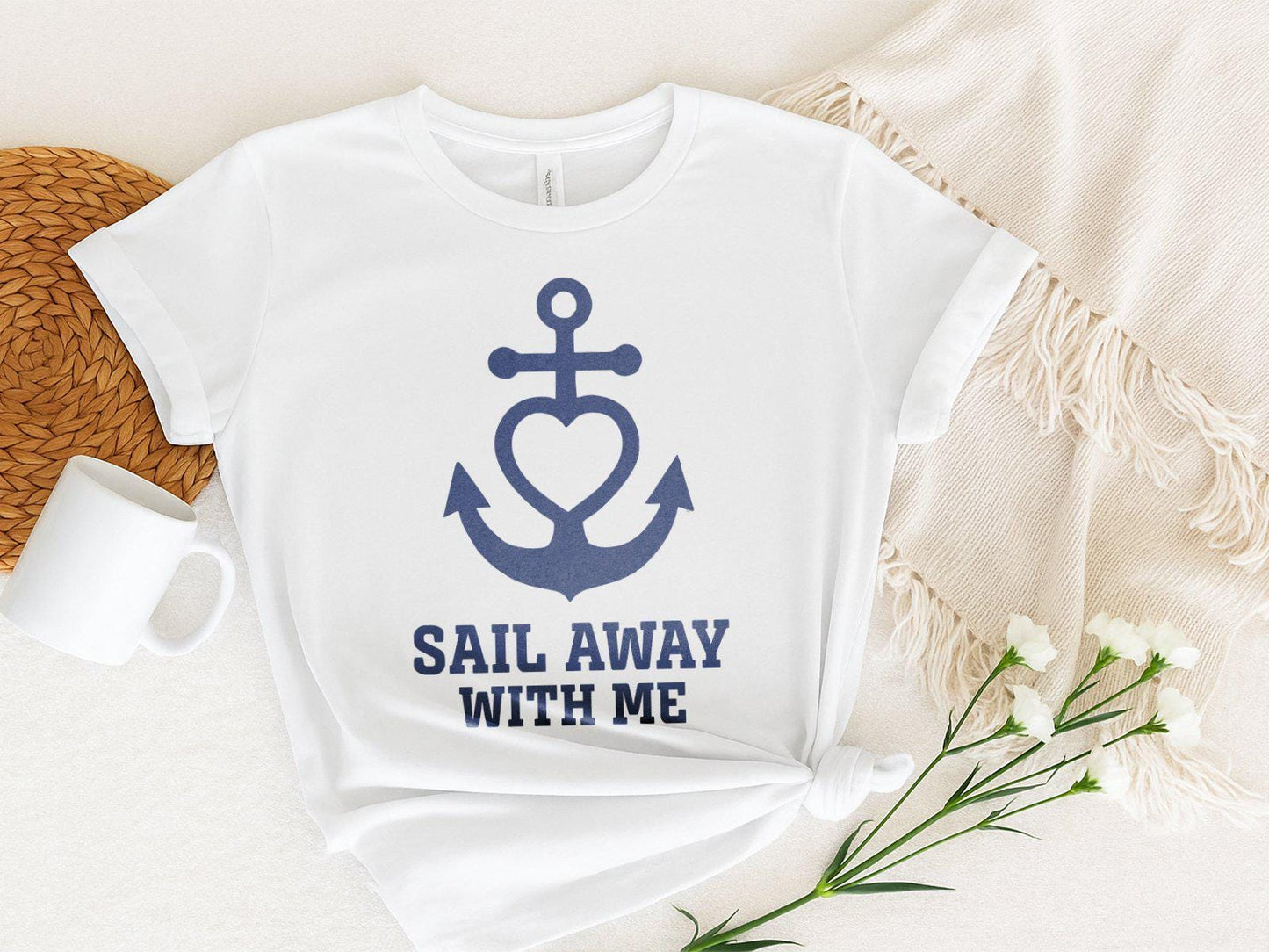 Nautical Anchor Heart T-Shirt, Ocean Lover Gift