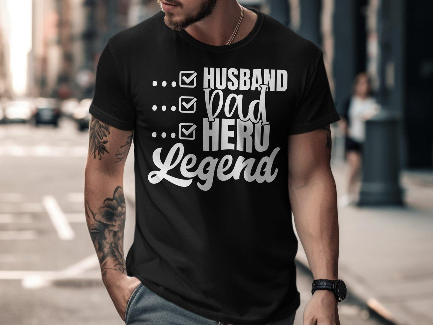 Husband Dad Hero Legend T-Shirts, Gift for Dad, Fathers Day Tee, Gift Ideas for Men, Husband T-Shirts, Dad T-Shirts, Hero T-Shirts