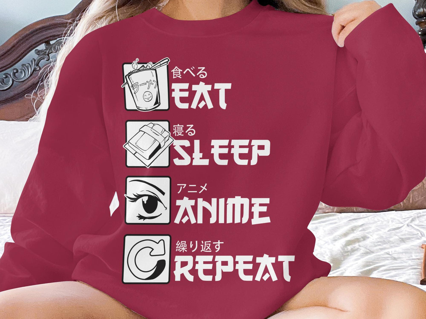 Eat Sleep Anime Repeat T-Shirt, Otaku Graphic Tee
