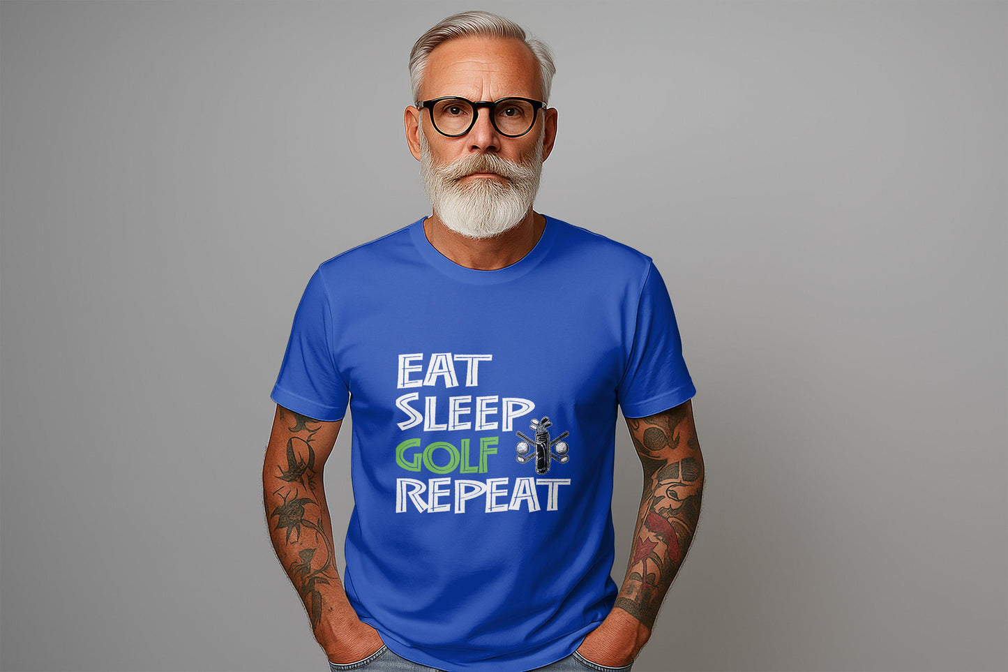 Eat Sleep Golf Repeat T-Shirt: Funny Golfer Dad Gift