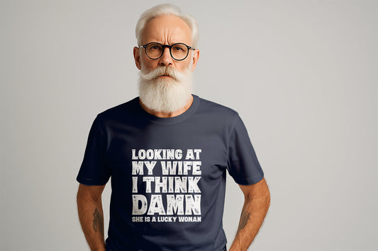 Funny Husband T-Shirt, Lucky Wife, Father's Day Gift