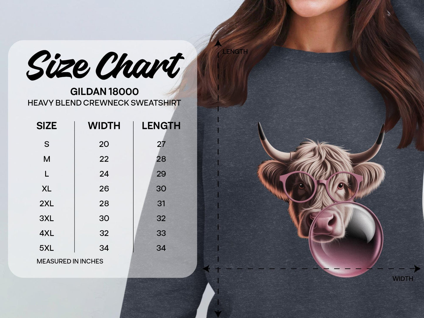 Highland Cow T-Shirt, Pink Glasses, Bubble Gum, Funny Animal Tee