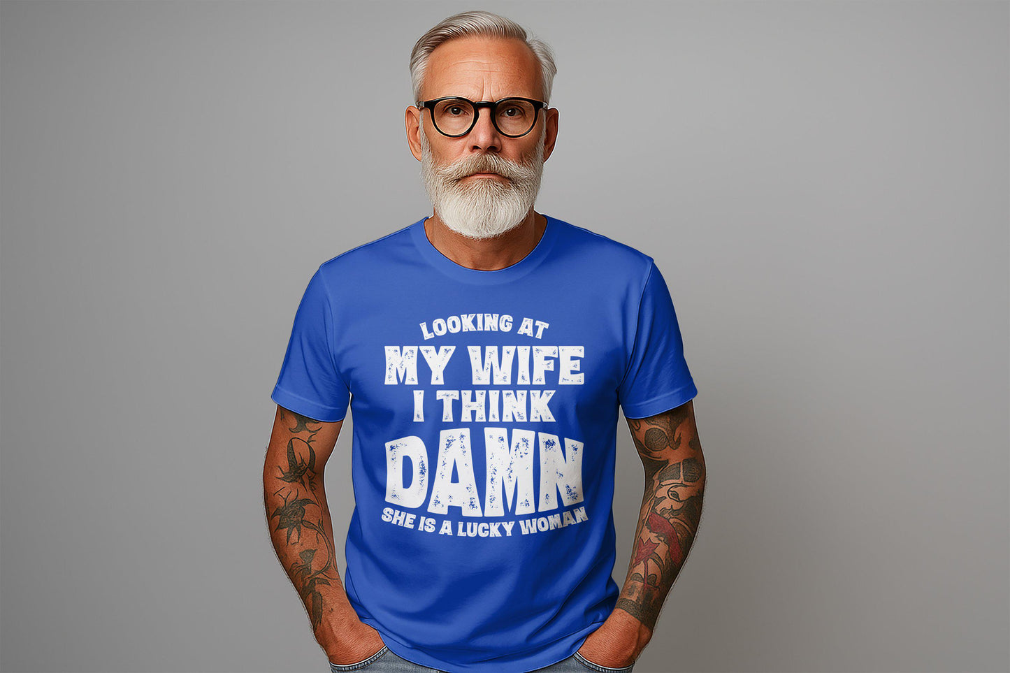 Funny Husband T-Shirt: Lucky Wife Novelty Gift