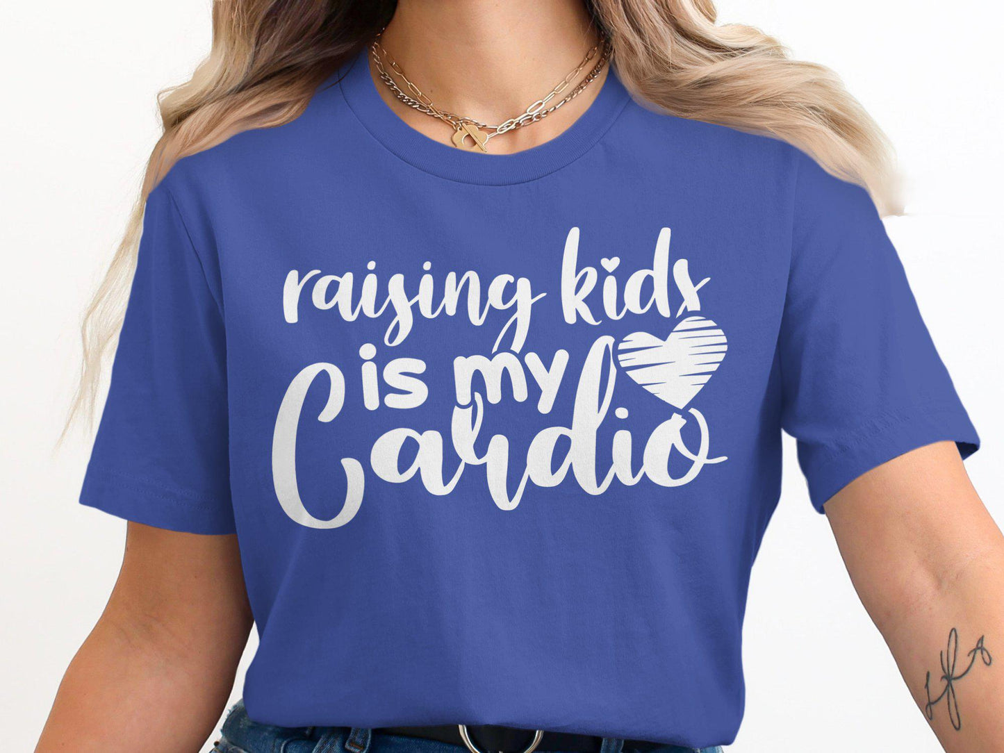 Raising Kids is My Cardio T-Shirts, Mom Life T-Shirts, Gift for Mom, Mothers Day, Mama Bear T-Shirts, New Mom Gift, Mom Cardio T-Shirts