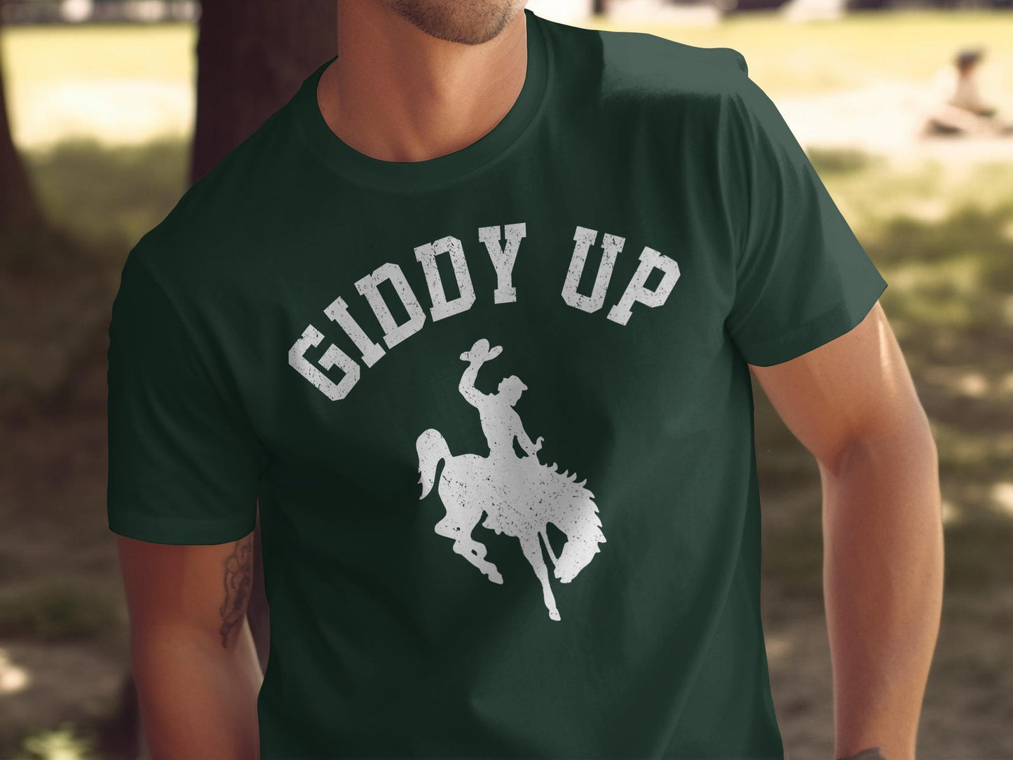 Giddy Up Cowboy T-Shirt, Bucking Bronco, Western Apparel