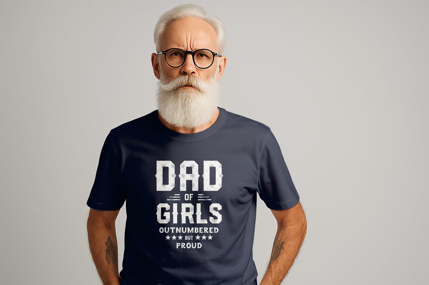 Dad of Girls T-Shirts, Outnumbered Proud T-Shirts, Gift for Dad, Fathers Day, Unique T-Shirts, Trendy T-Shirts, Cute T-Shirts