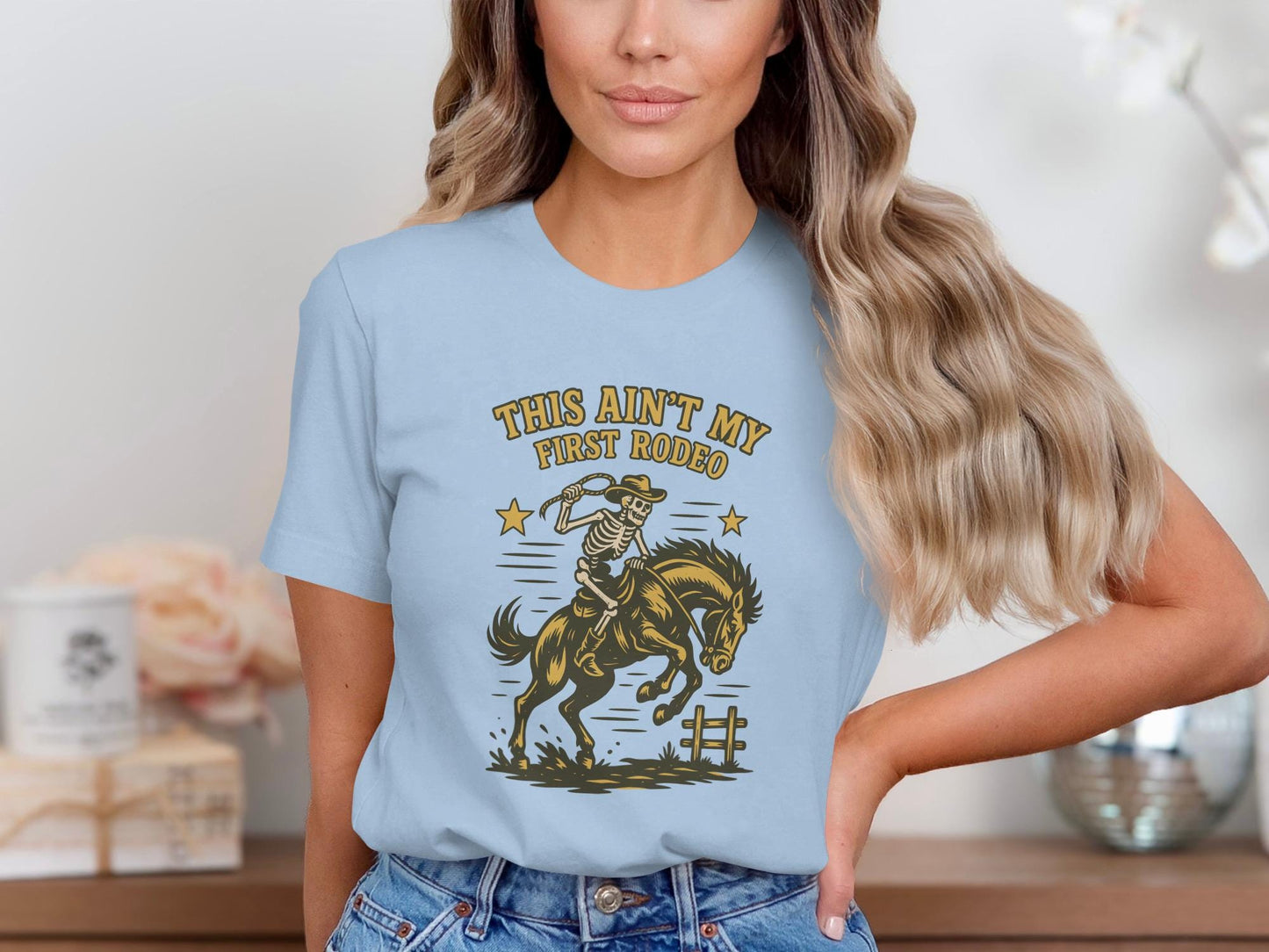 This Ain't My First Rodeo Skeleton Cowboy Graphic Tee