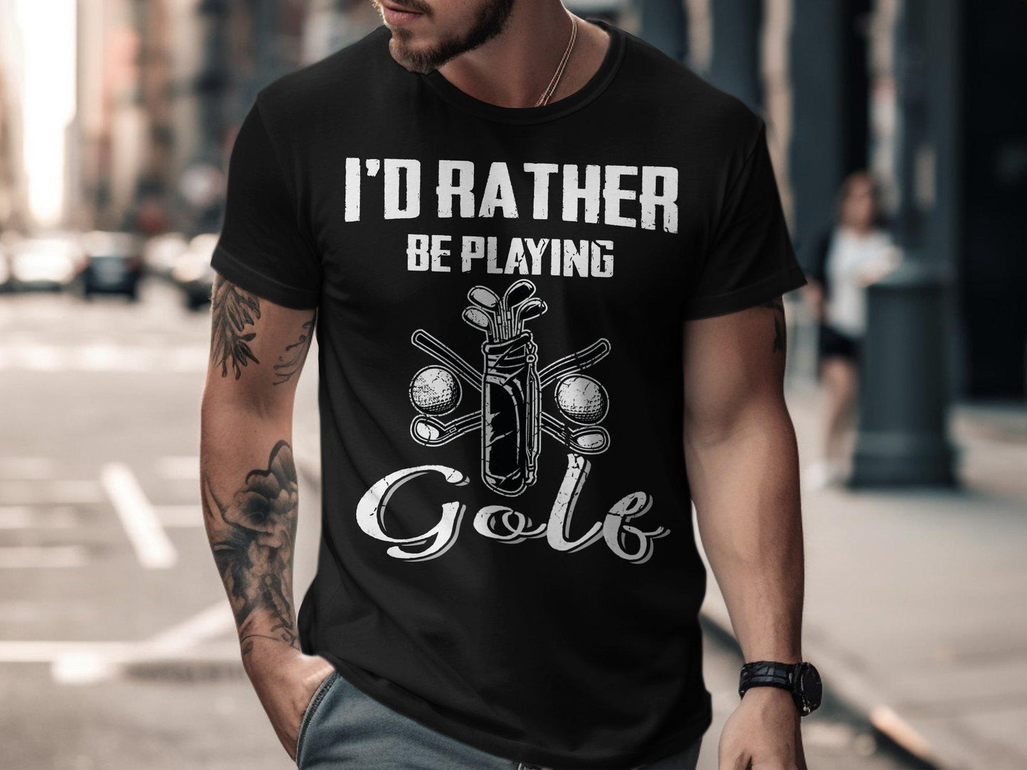 I'd Rather Be Playing Golf T-Shirts, Gift for Dad, Funny Golf Shirt, Golf Lover Tees, Fathers' Day Gift