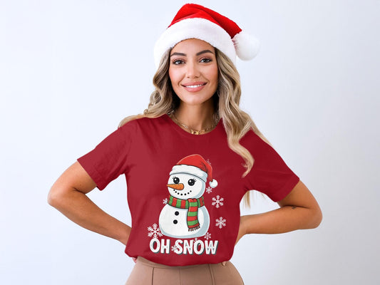 Oh Snow Cute Snowman T-Shirt, Holiday T-Shirt, Christmas T-Shirt, Winter T-Shirt, Festive T-Shirt, Seasonal T-Shirt