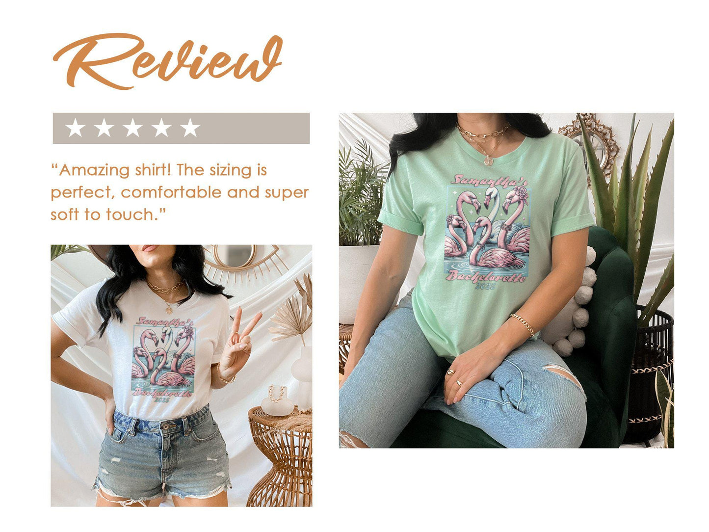 Flamingo Bachelorette Party Shirt: Customizable Bridal Party Tee