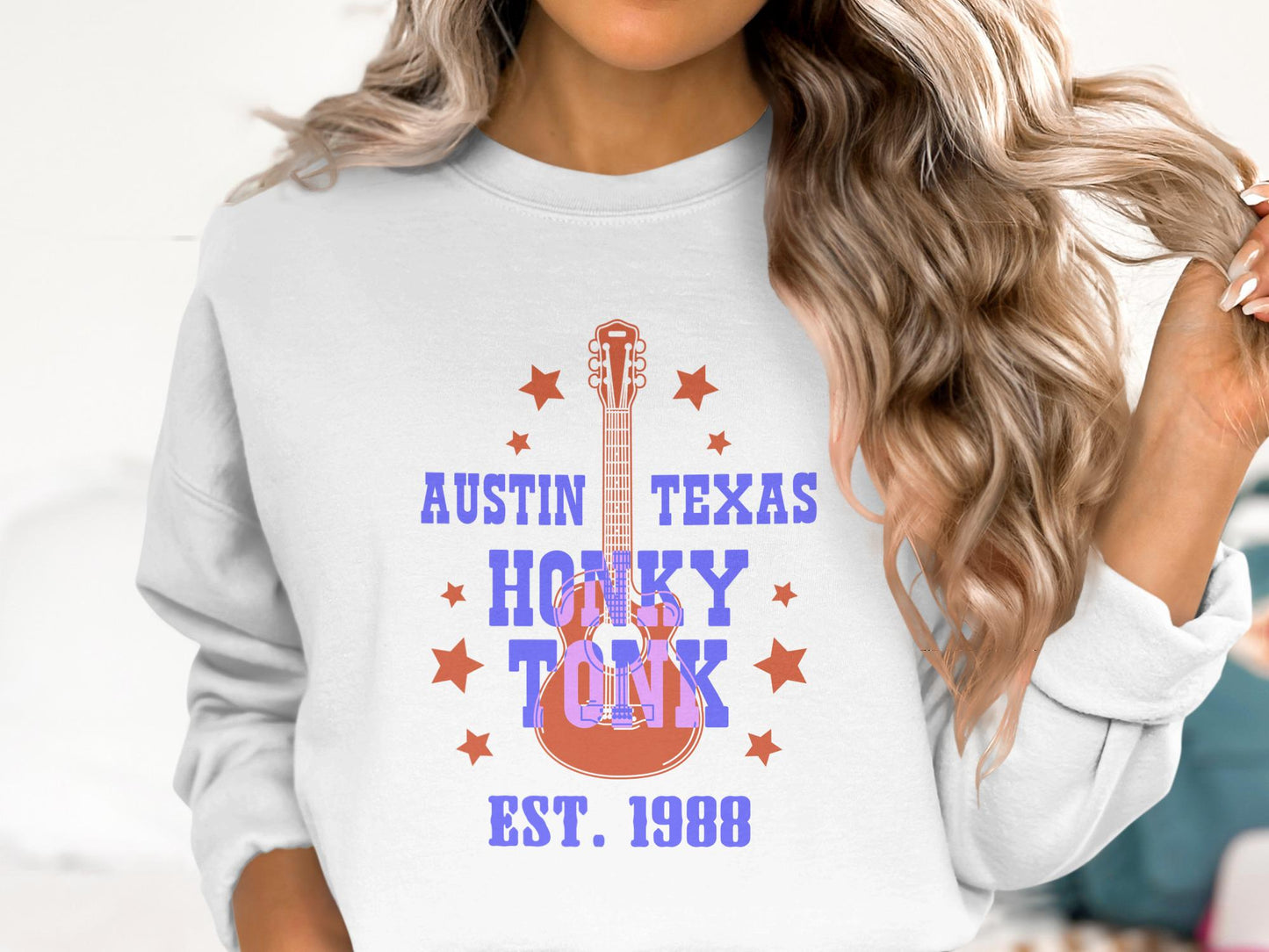 Austin Texas Honky Tonk Guitar T-Shirt, Music Lover Gift