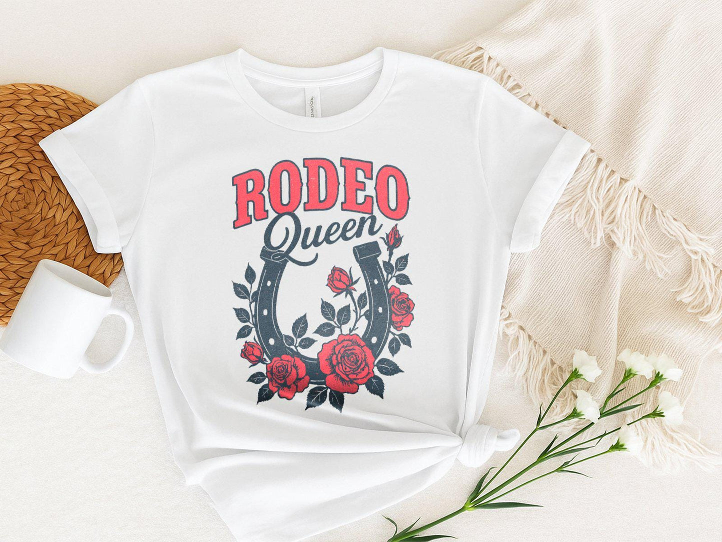 Rodeo Queen T-Shirt, Horseshoe Roses, Western Graphic Tee