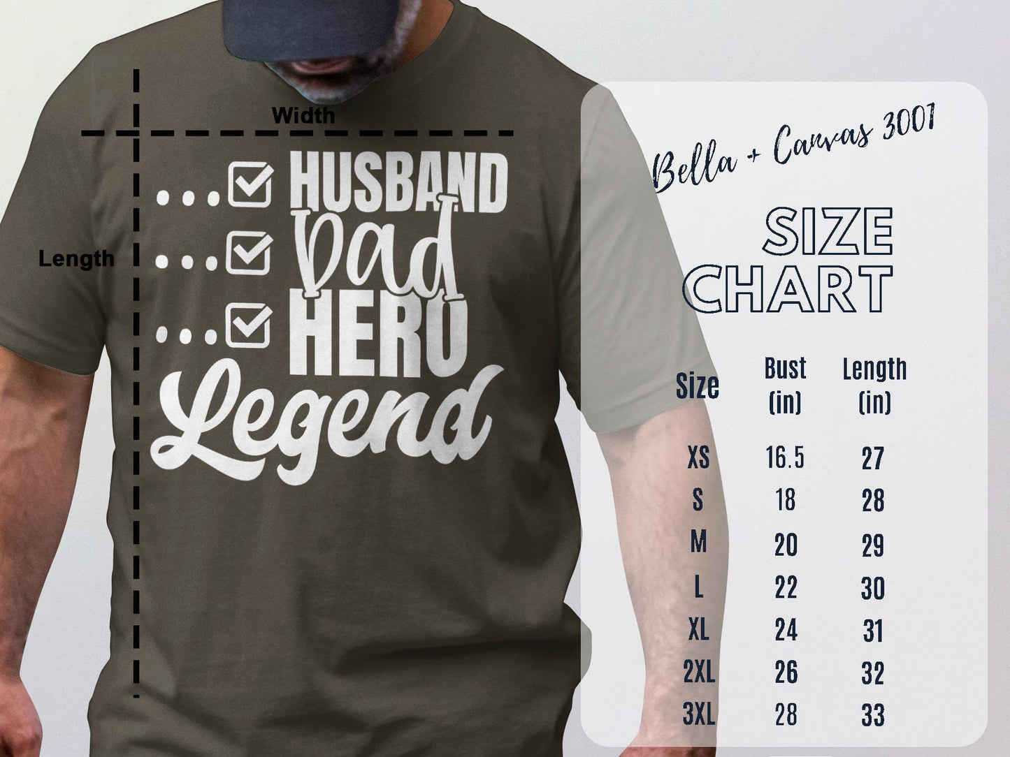 Husband Dad Hero Legend T-Shirts, Gift for Dad, Fathers Day Tee, Gift Ideas for Men, Husband T-Shirts, Dad T-Shirts, Hero T-Shirts