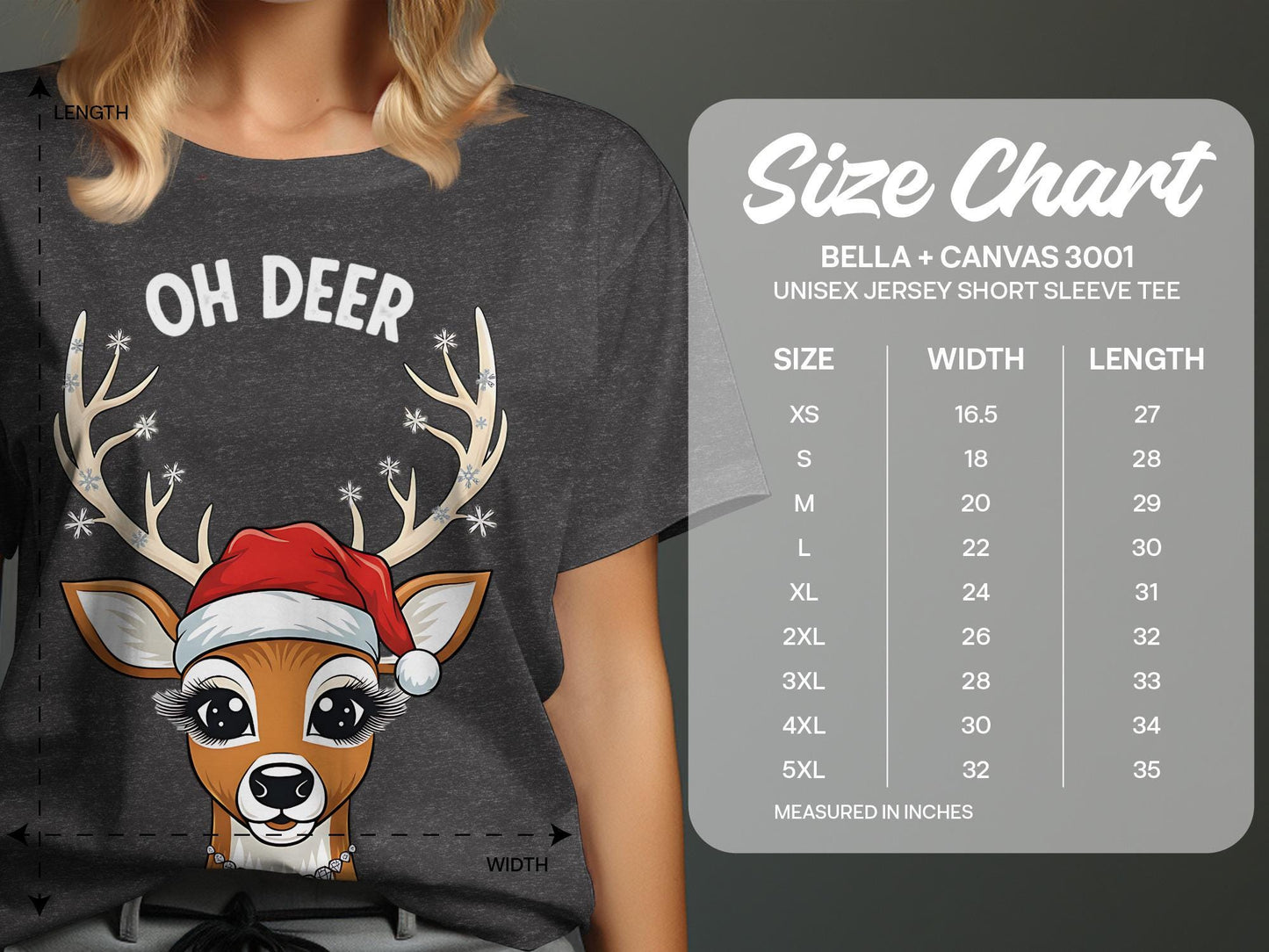 Reindeer T-Shirt, Christmas Deer Shirt, Cute Santa Hat Reindeer, Holiday T Shirt, Xmas Season Apparel, Trendy Deer Top