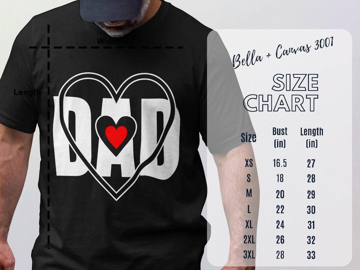 Dad Heart TShirt, Father Day Gift, Best Dad Ever, Love Dad T-Shirts, Father T Shirt, Father Day Tshirt, Dad Graphic Tee