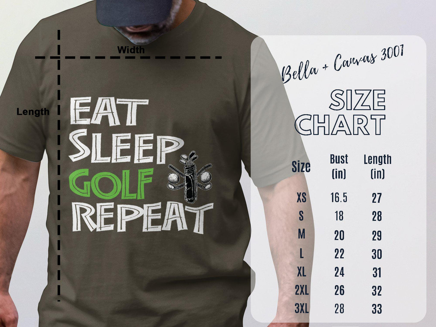 Eat Sleep Golf Repeat T-Shirt: Funny Golfer Dad Gift