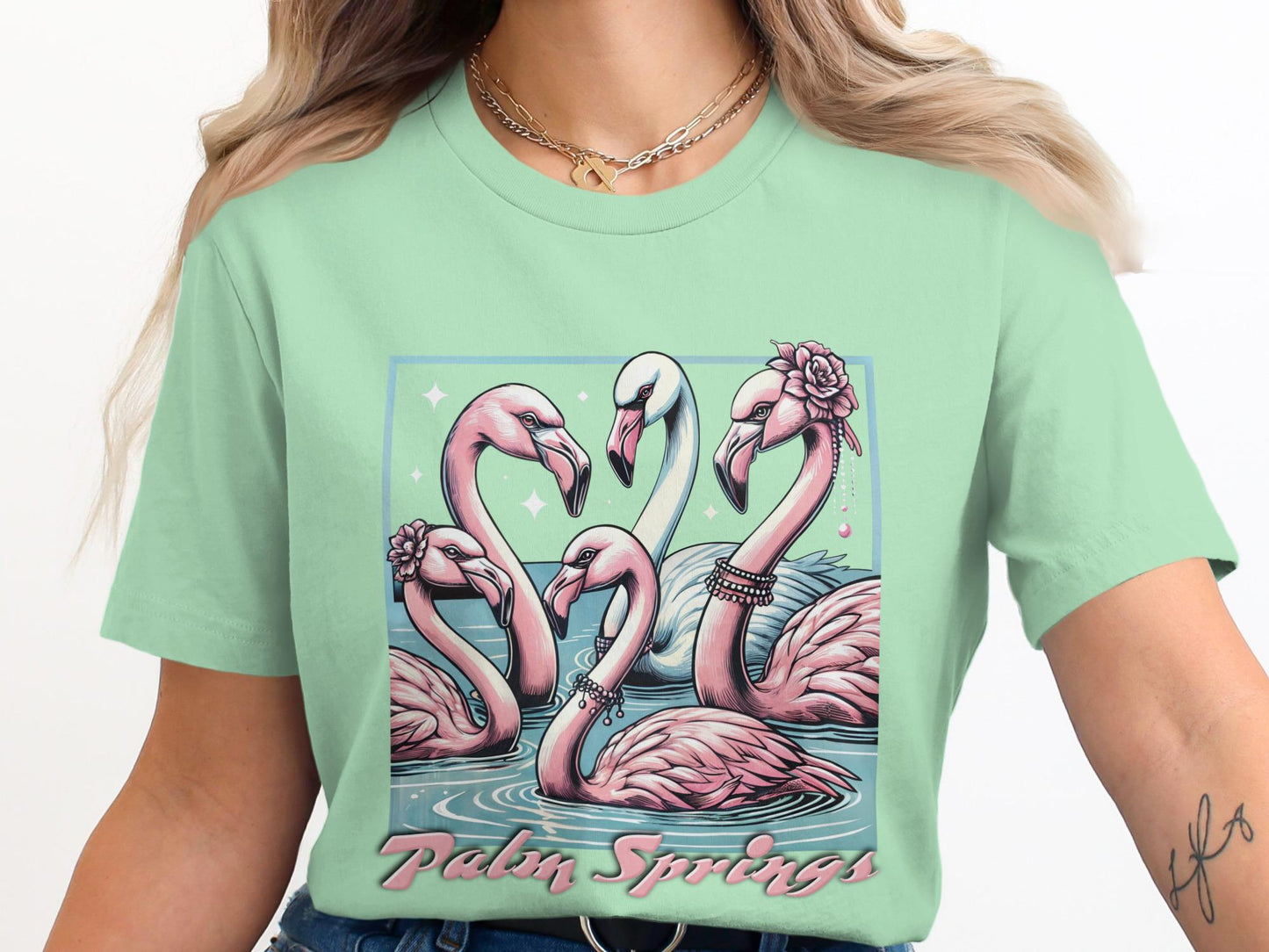 Flamingo Graphic Tee: Palm Springs Bachelorette Party Shirt