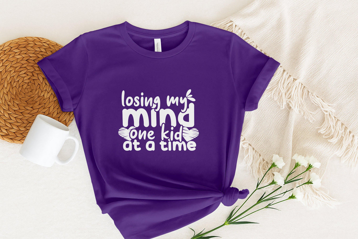 Funny Mom Life T-Shirt: Losing My Mind, One Kid At A Time