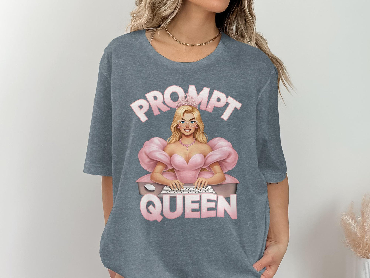 Prompt Queen T-Shirt, AI Blonde Queen Tee, Computer Lover Gift