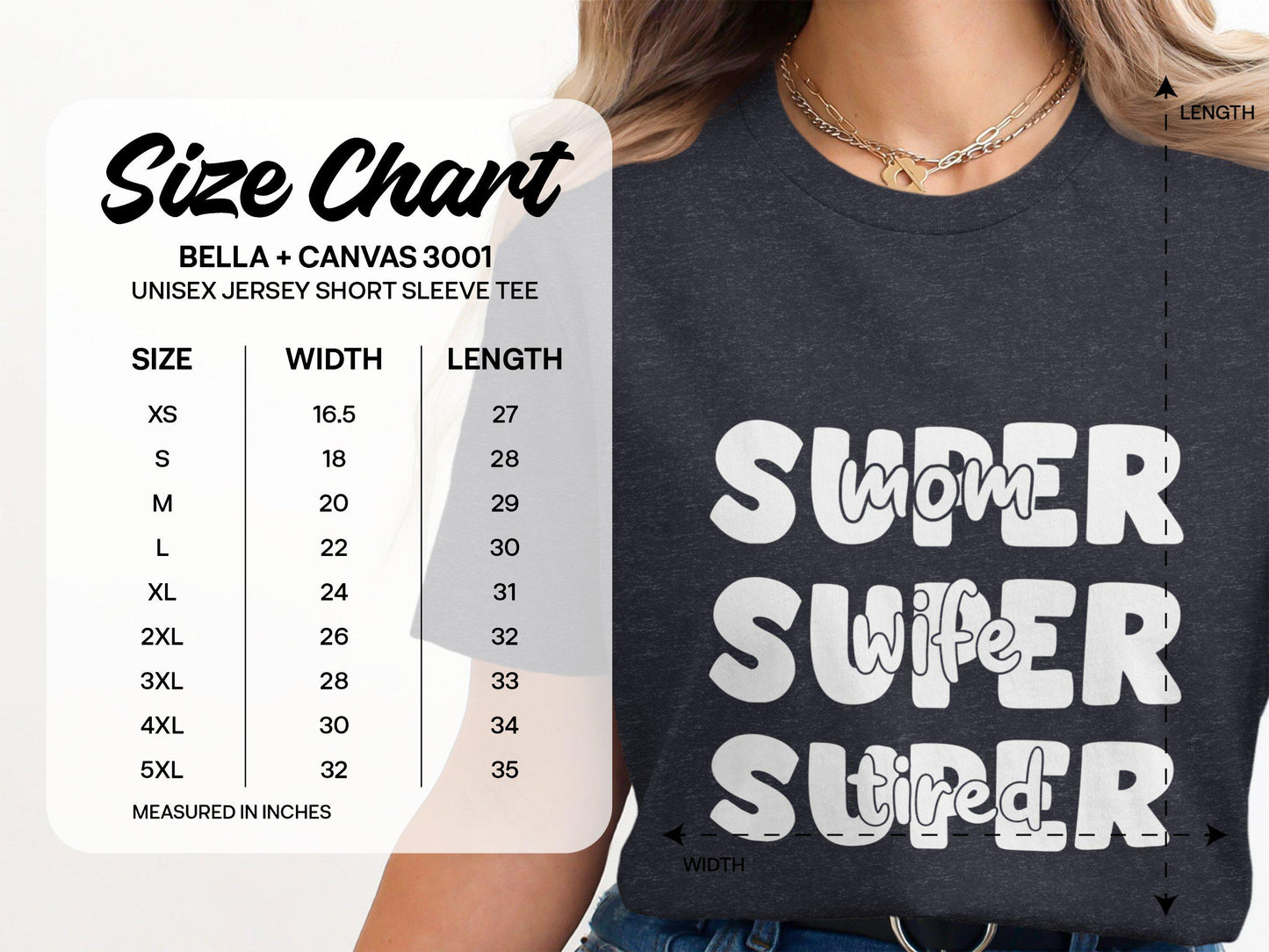 Super Mom Wife Tired T-Shirts, Funny Mother's Day Gift for Mom, Novelty T-Shirts, Cool Mom Shirts