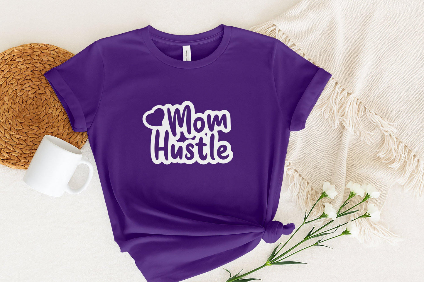 Mom Hustle T-Shirts, Gift for Mom, Mother's Day Tee, Working Mom, Hustle Hard, Motherhood T-Shirt, New Mom Gift, Mom Life