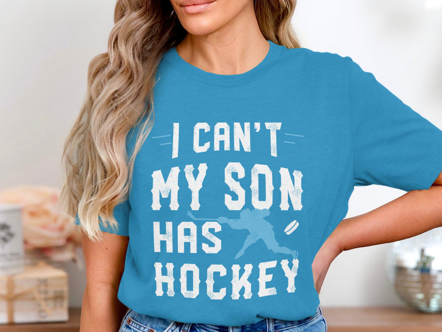 Funny Hockey Mom T-Shirt: Hockey Son Gift