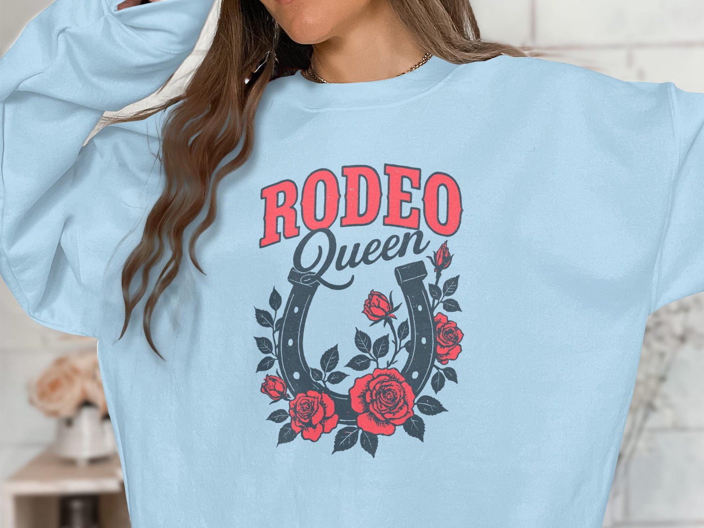 Rodeo Queen T-Shirt, Horseshoe Roses, Western Graphic Tee