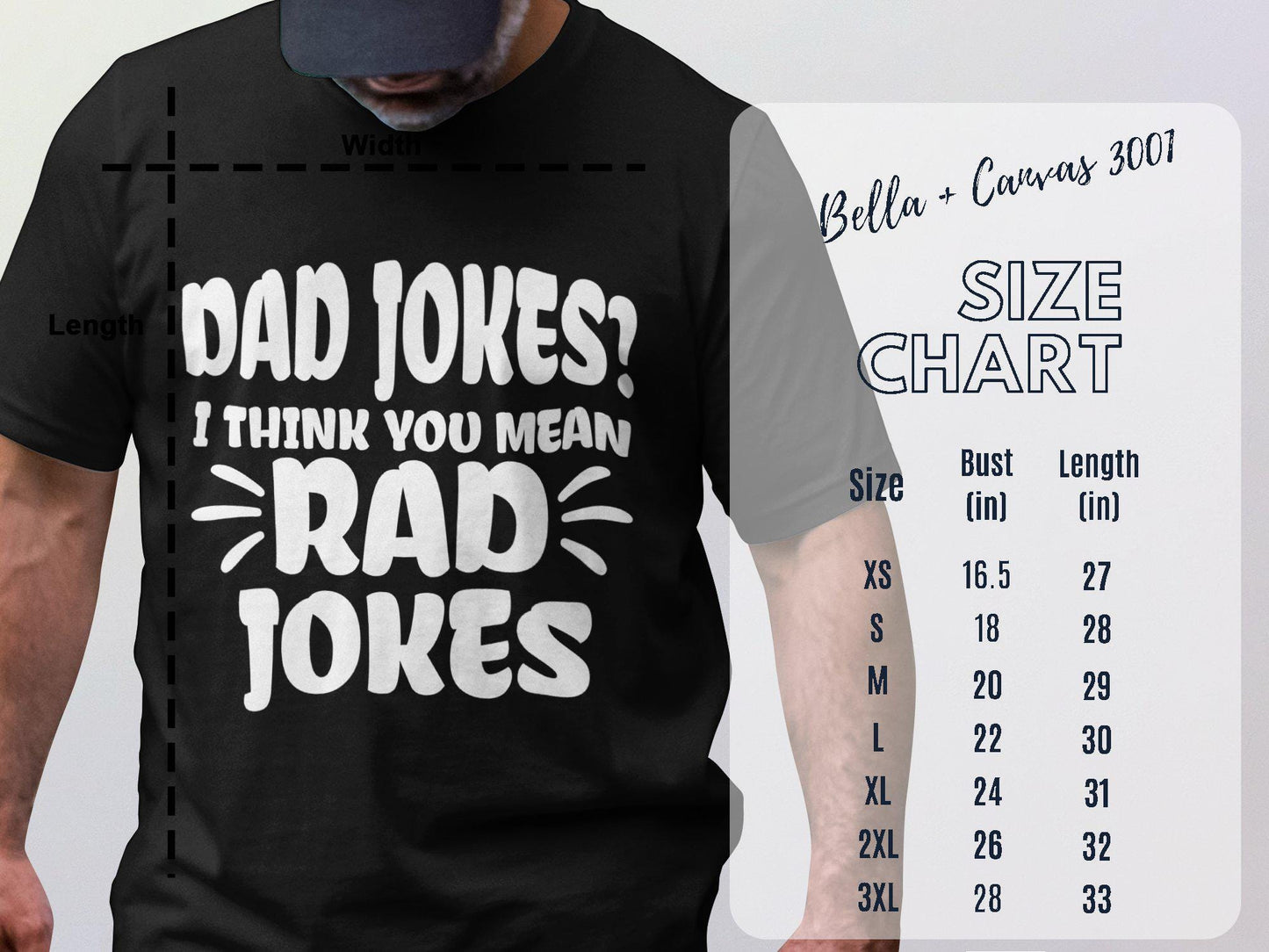 Dad Jokes Rad Jokes T-Shirts, Funny Dad T-Shirt, Fathers Day Gift, Dad Birthday Gift, Gift for Dad, Trendy Dad Shirt, Dad Tee