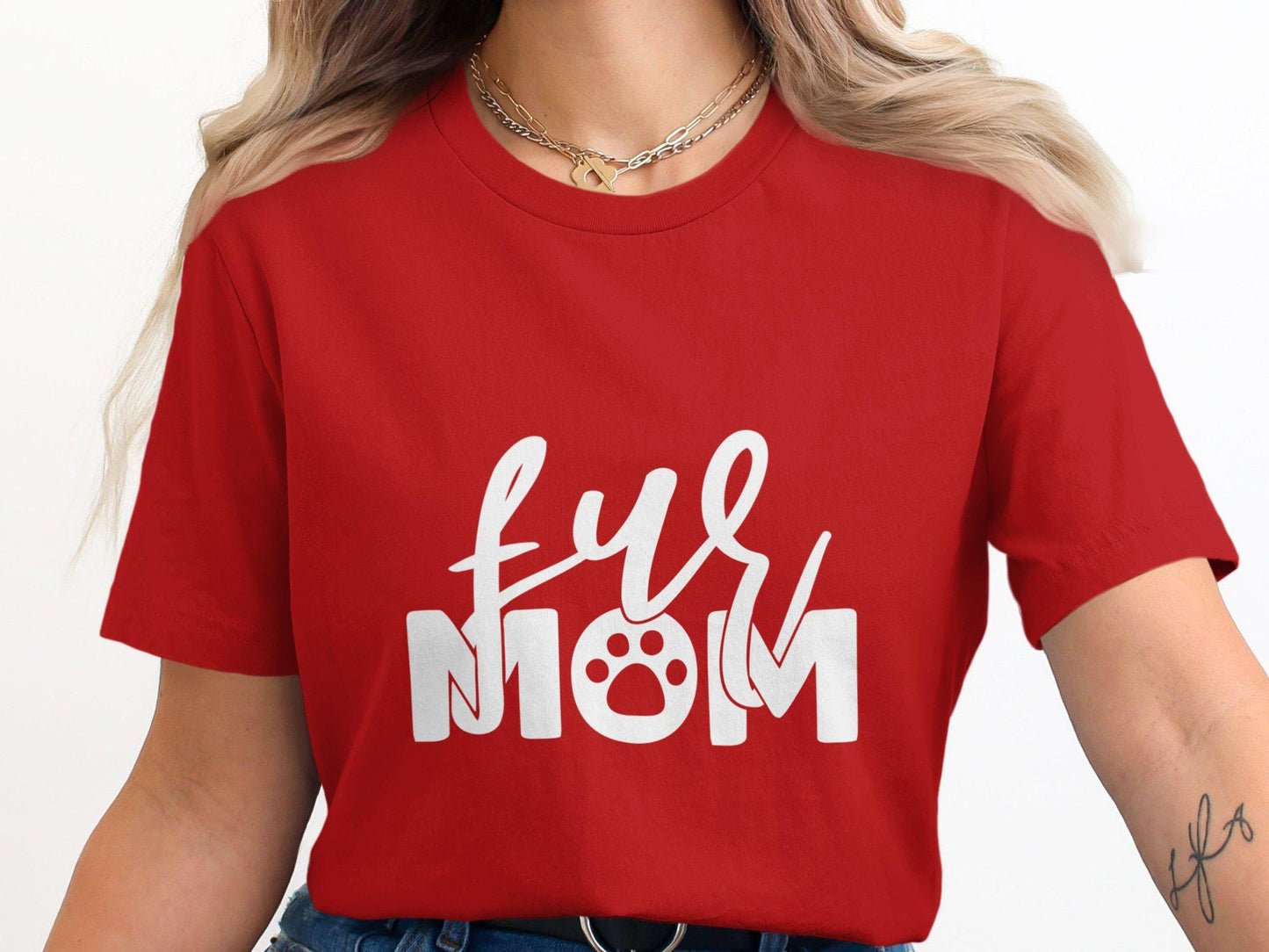 Fur Mom T-Shirt: Paw Print Tee, Animal Lover Gift