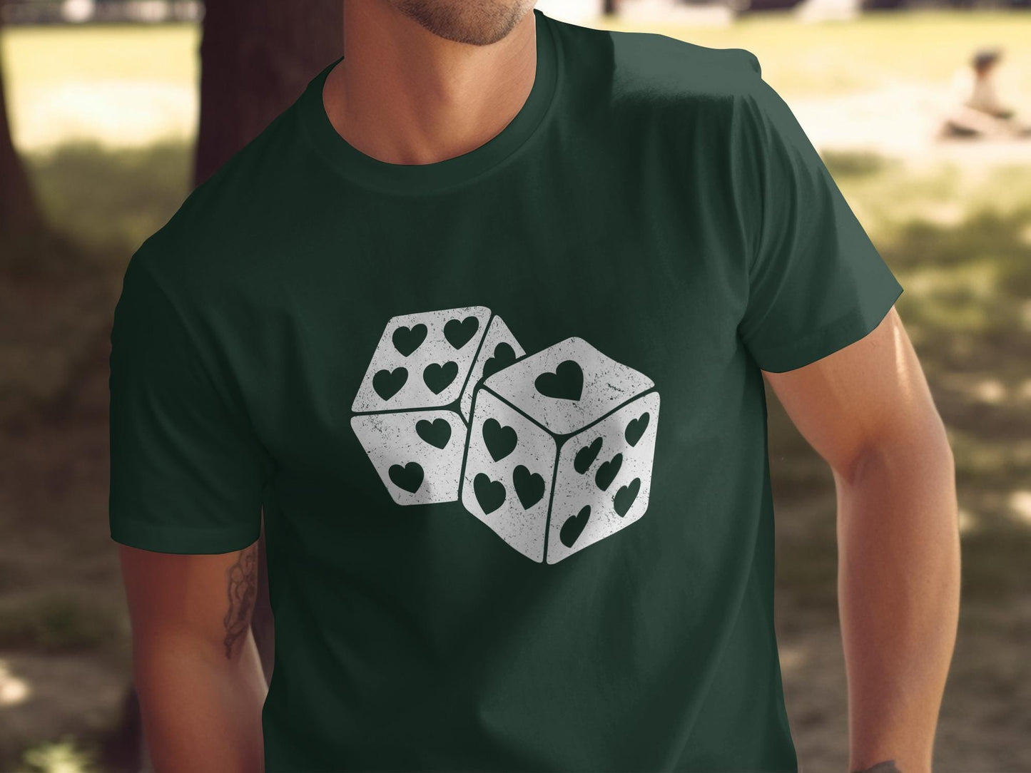 Heart Dice Graphic T-Shirt, Valentine's Day Gift