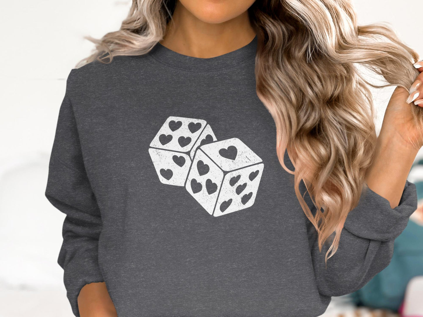 Heart Dice Graphic T-Shirt, Valentine's Day Gift