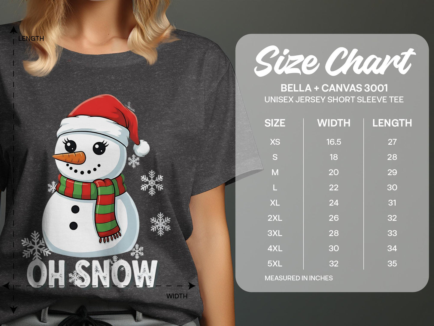 Oh Snow Cute Snowman T-Shirt, Holiday T-Shirt, Christmas T-Shirt, Winter T-Shirt, Festive T-Shirt, Seasonal T-Shirt