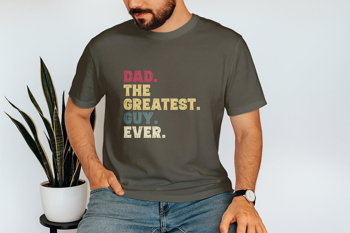 Dads Greatest Guy Ever T Shirts, Fathers Day T Shirt, Gift for Dad, Number 1 Dad T Shirts, Gift For Husband, Best Dad Ever T Shirt