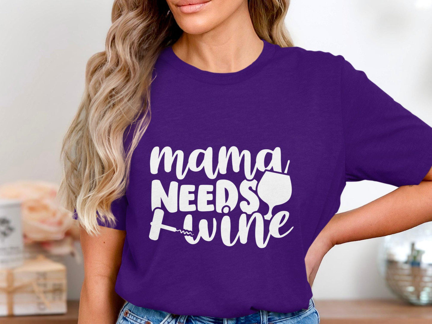 Mama Needs Wine T-Shirt: Funny Mom Graphic Tee