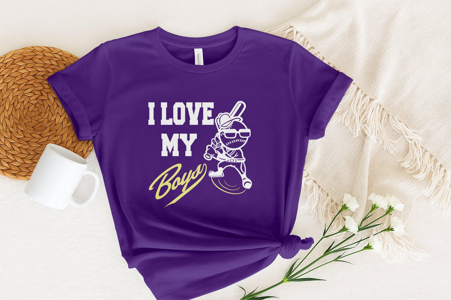 I Love My Boys T-Shirt: Baseball Mom Gift