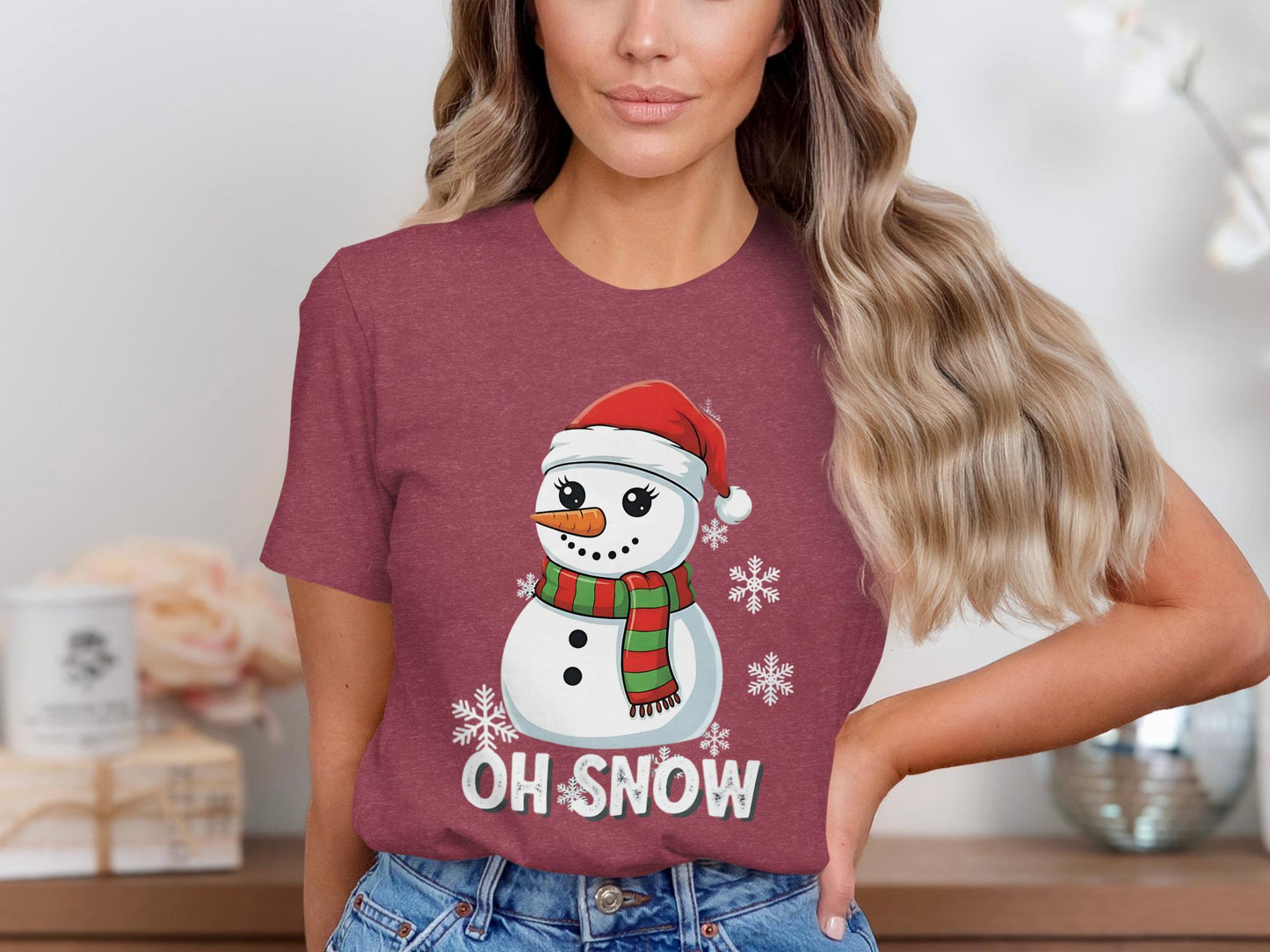 Oh Snow Cute Snowman T-Shirt, Holiday T-Shirt, Christmas T-Shirt, Winter T-Shirt, Festive T-Shirt, Seasonal T-Shirt